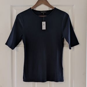 NWT Banana Republic Dark Blue Short Sleeve Top M